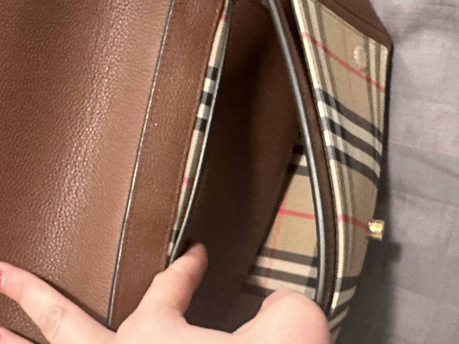 Authentic Burberry Medium Note Leather & Vintage Check Crossbody Bag