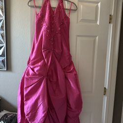 TipTop Special Occasion Girl Barbie Pink Halter Neck Dress - Size 12