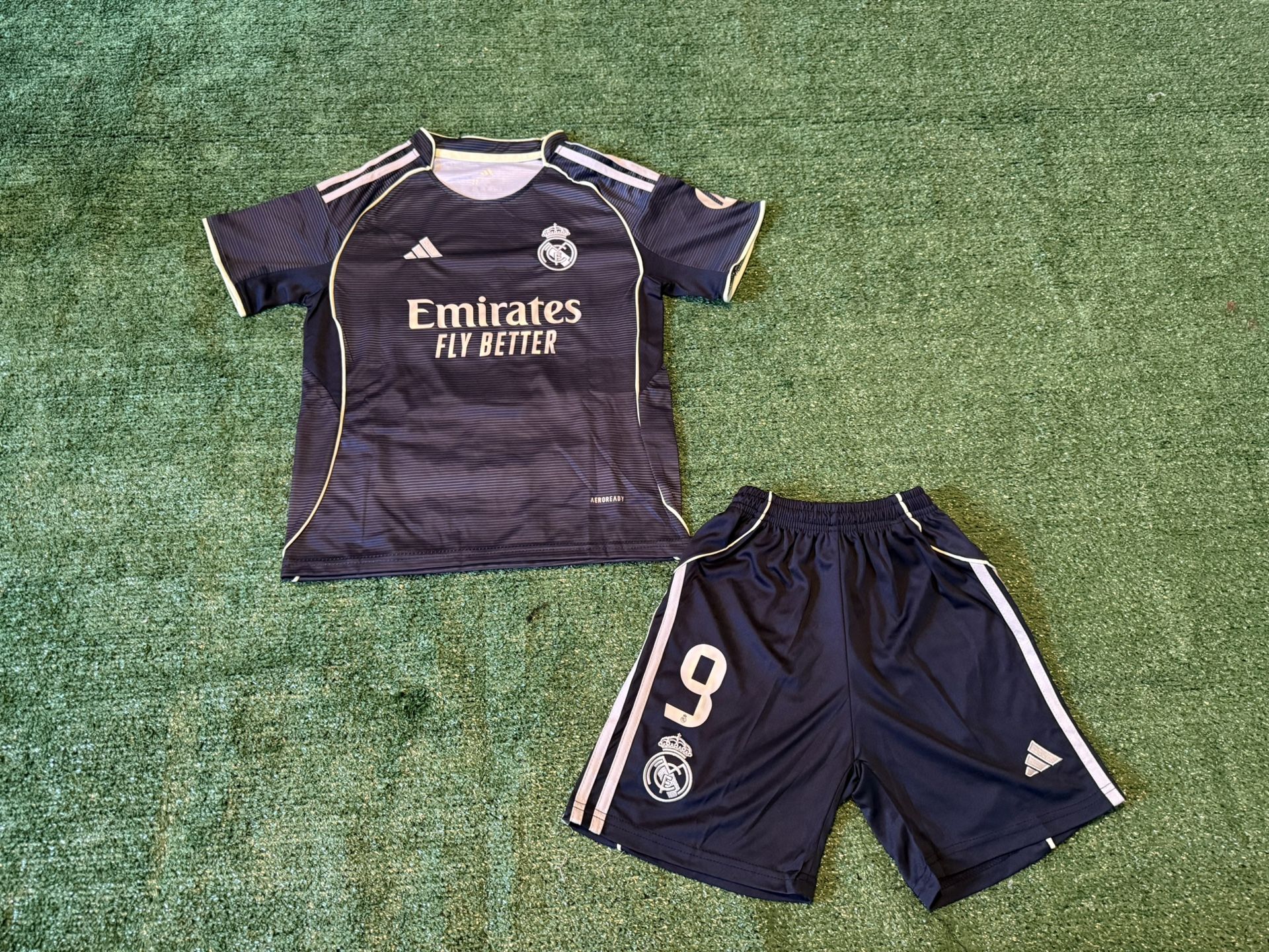 Kylian Mbappe #9 Real Madrid Away Kids Jersey 25/26