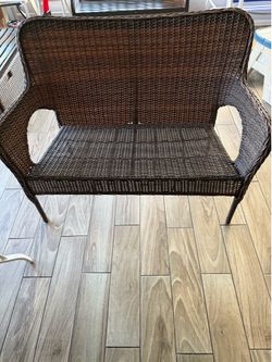 Wicker 2 seater bench