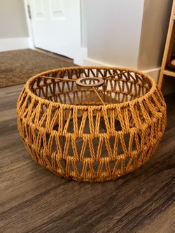 Hand woven boho rattan lamp shade