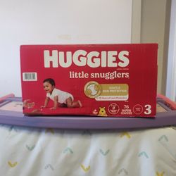 Huggies Size 3   76 Diapers 