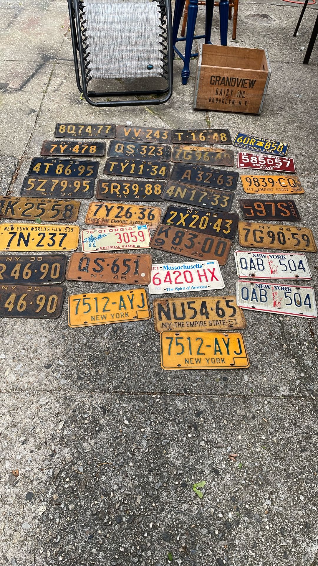 15$ Each Old Car Plates Except One That Have Same Number