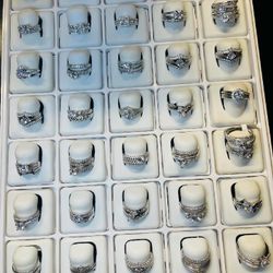 Sterling silver wedding engagement ring sets $40 each size 5,6,7,8,9