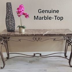 Marble-Top Console Table 