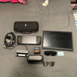 1tb STEAMDECK with Keyboard, Dock, Portable Monitor And Ar Glasses