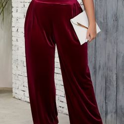 Red Velvet Dressing Pants  Sz  M/L
