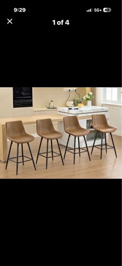 4 bar stools NEW leather