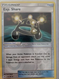 Pokémon Trainer Exp. Share Holo Card! Mint!