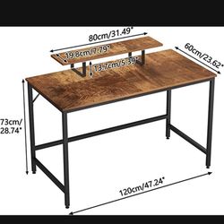 Computer Desk,Laptop Table with Storage for Controller,47 Inches,Wood and Metal,Study Table for Home Office