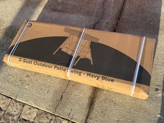 3 Seat Patio Swing with Canopy - Navy Blue
