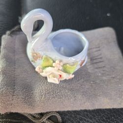 Vintage Miniature Porcelain Floral Goose 