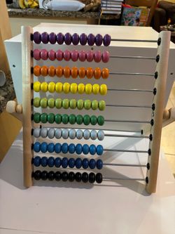 Wooden Abacus - Classic Wooden Educational Counting Toy With 100 Beads - SEE MY OTHER ITEMS