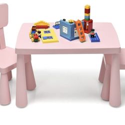 ilea kids table and 2 chairs-pink
