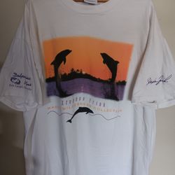 Vintage Stephen Frink Wilderness Collection Dolphin Art Tshirt Size Xl