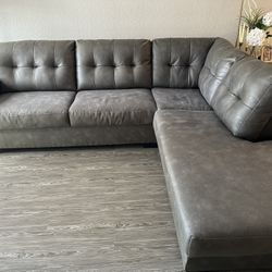 Gray Leather Couch