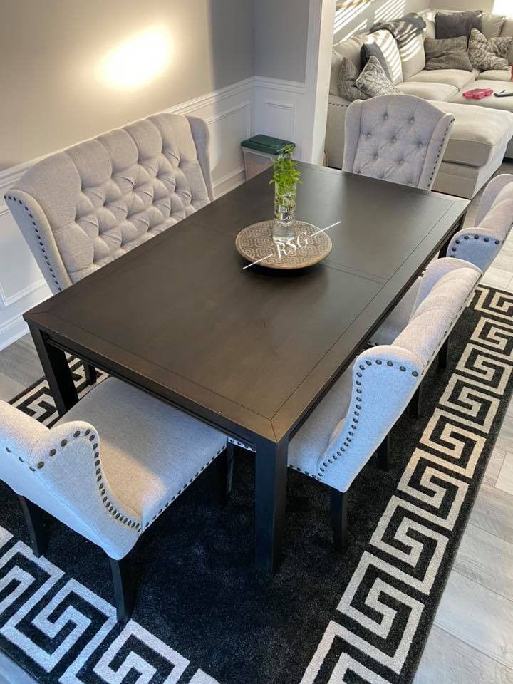 5 Piece Dining Table Set 💥 Wooden Extension Dining Table And 4 Chairs Fast Delivery 🔥$39 Down Payment with Financing 🔥 90 Days same as cash