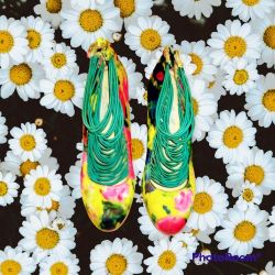 Women's Anne Michelle Multi-Colored High Heels Size 6 