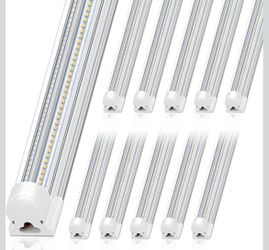 Barrina T8 LED Shop Lights 8FT, 100W 15000LM 5000K, 10 Pack, High Output