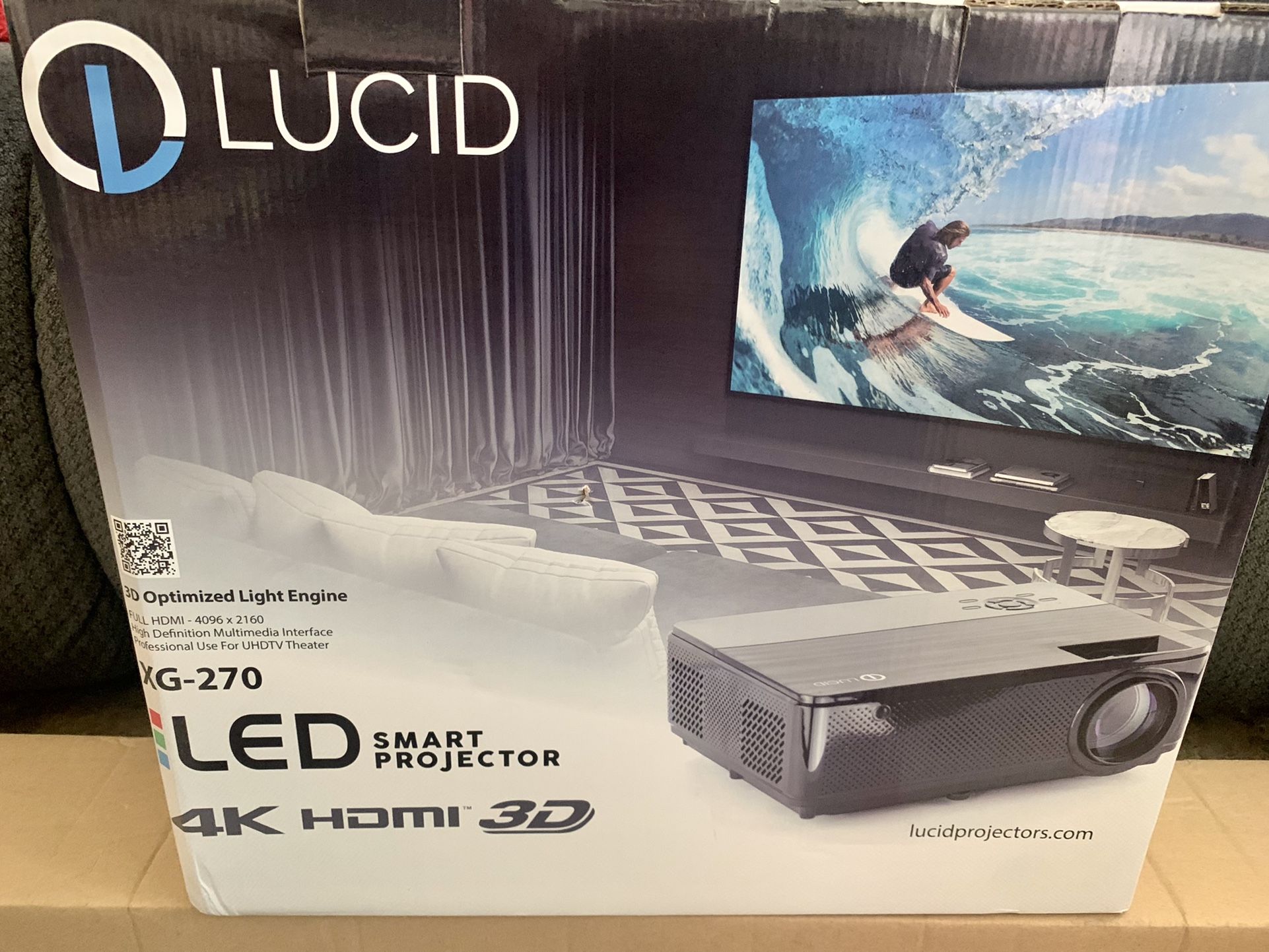 Lucid Smart Projector XG-270 And Projector Screen
