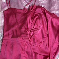 Pink satin Maxi Dress 