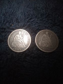 1874 ,1872 liberty seated dimes
