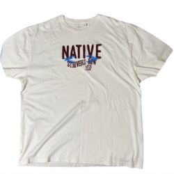 Native Strivers Now Graphic T-Shirt Size 2XL – Cream/Off-White – Lightly Used