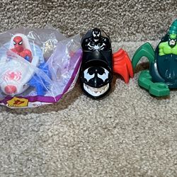 1995 Marvel Spider-Man Venom Goblin Vehicle Vintage McDonalds Happy Meal lot of5