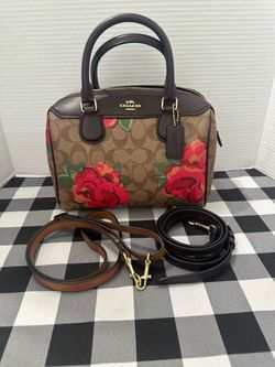 Coach Floral Mini Bennett Top Handle Bag Crossbody Satchel