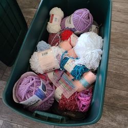 Big Lot Of Yarn For Crochet 
