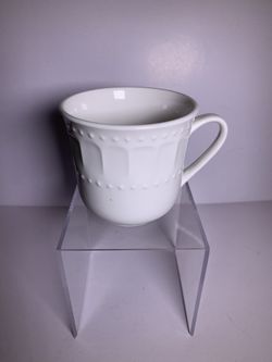 Gibson Designs MARQUESS White Fluted Dots Rim Porcelain Cup