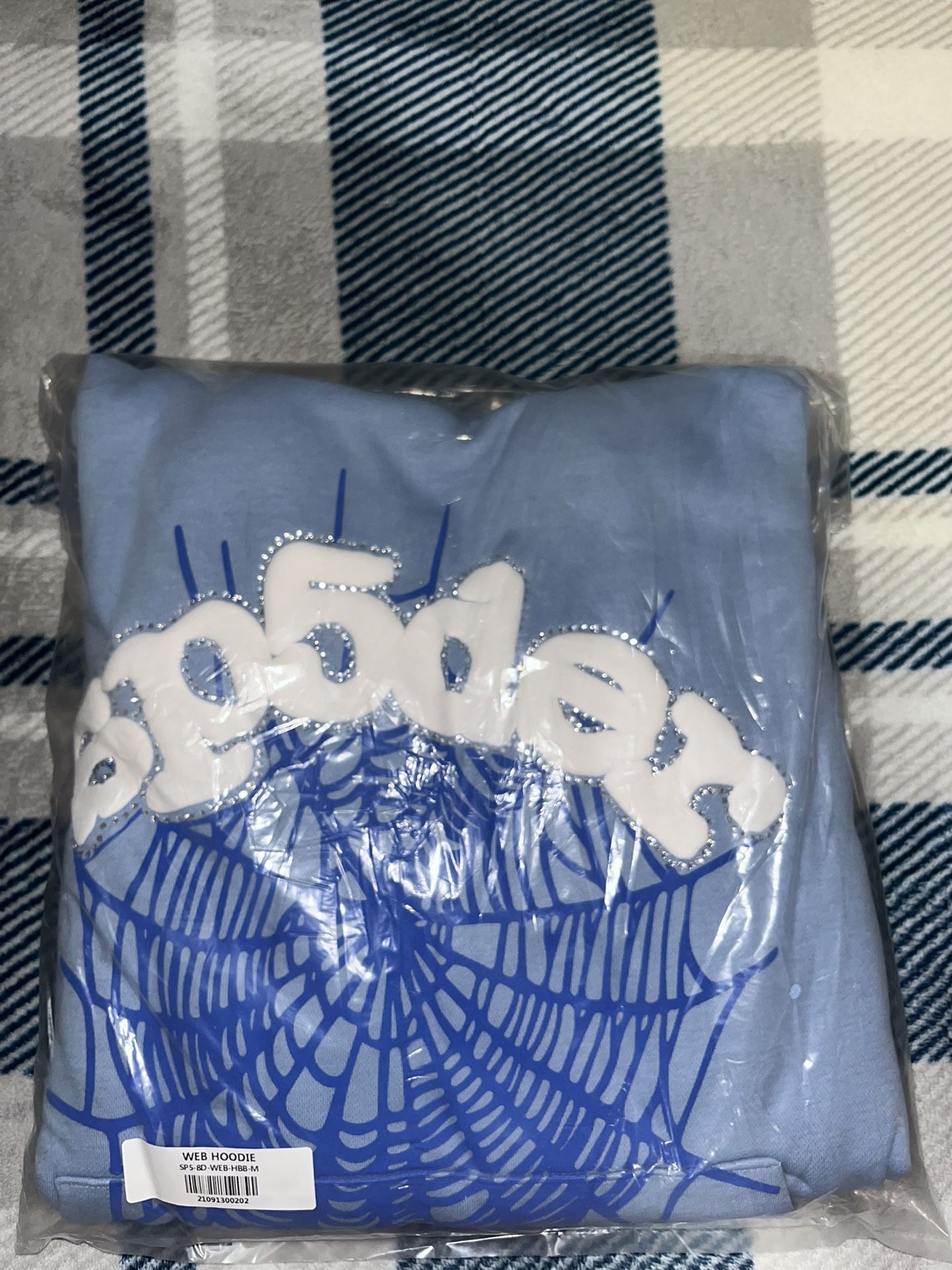 Sp5der Hoodie Sky Blue