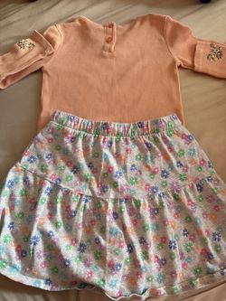 Coral shirt and skirt