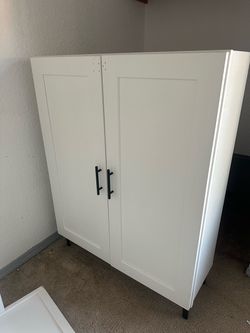 White Double Door Storage Cabinet