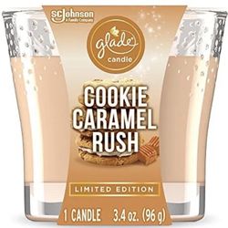 Glade Candle Jar, Air Freshener, Cookie Caramel Rush, 3.4 Oz