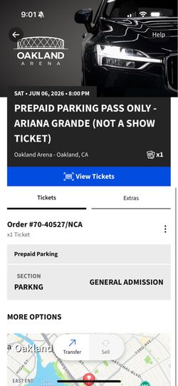 ariana grande oakland PARKING