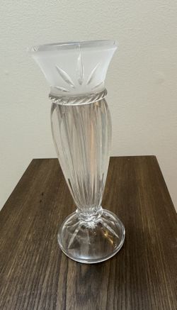 Vintage Crystal Cut Glass Vase 