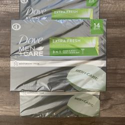 Dove Men+Care Body and Face Bar Soap Extra Fresh 3.75 oz 14 count