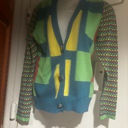 Uterque cardigan multicolor dress suit sweater Long sleeve blouse shirt