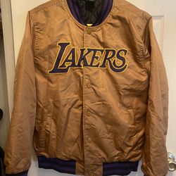 Lakers Bomber Jacket Gold Purple Small S 