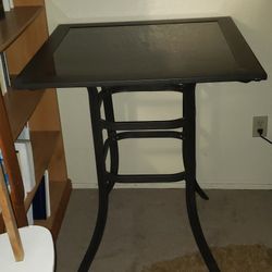 Square Metal/Glass Top Dining Table
