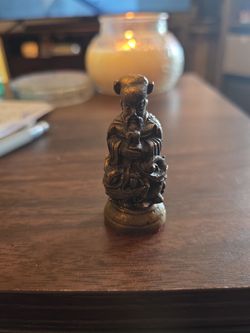 Vintage Bronze Asian Emperor Chess Piece (X)