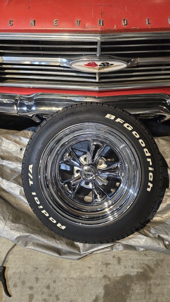 Rocket Racing Wheels 5 Lug Uni Lug Chevy Ford Dodge 15 Inch Bfgoodrich TA Tires $Trade American Racing Torque Trust US Mag Daytons Tru Classics Cragar