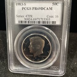 1983 S Gem Proof Kennedy Half Dollar Graded By PCGS At PR69 S-2