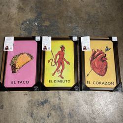 Loteria Framed Art 12x18