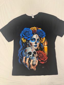 Day of the Dead Sugar Skull Graphic T-Shirt available in M, L, XL
