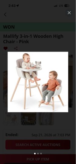 Mallify 3-in-1 Wooden High Chair – Pink
