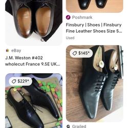 Hand Made Black Leather Dress Shoes 100$