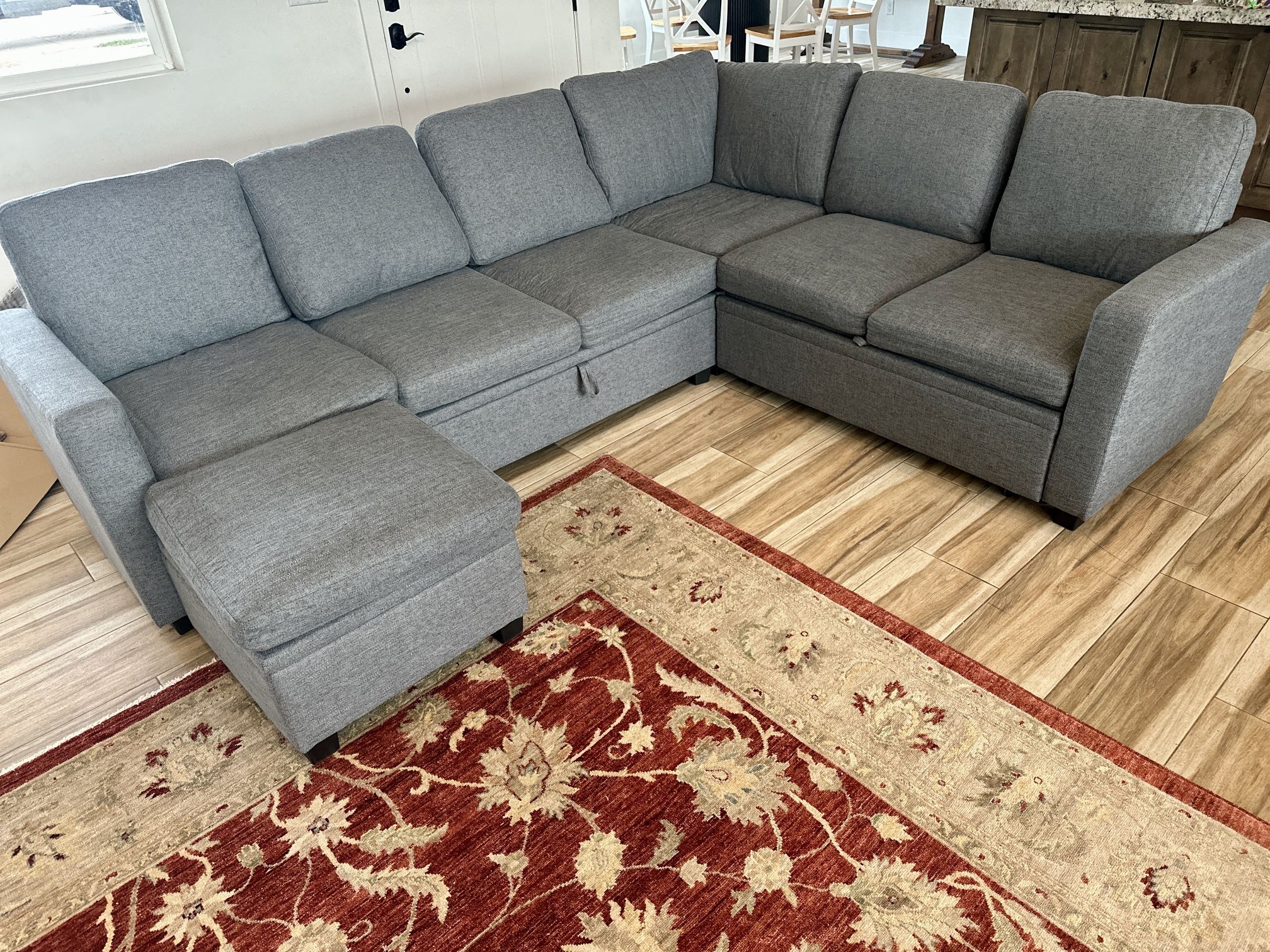 Sleeper Sectional With Storage Space, Couch, Sofa