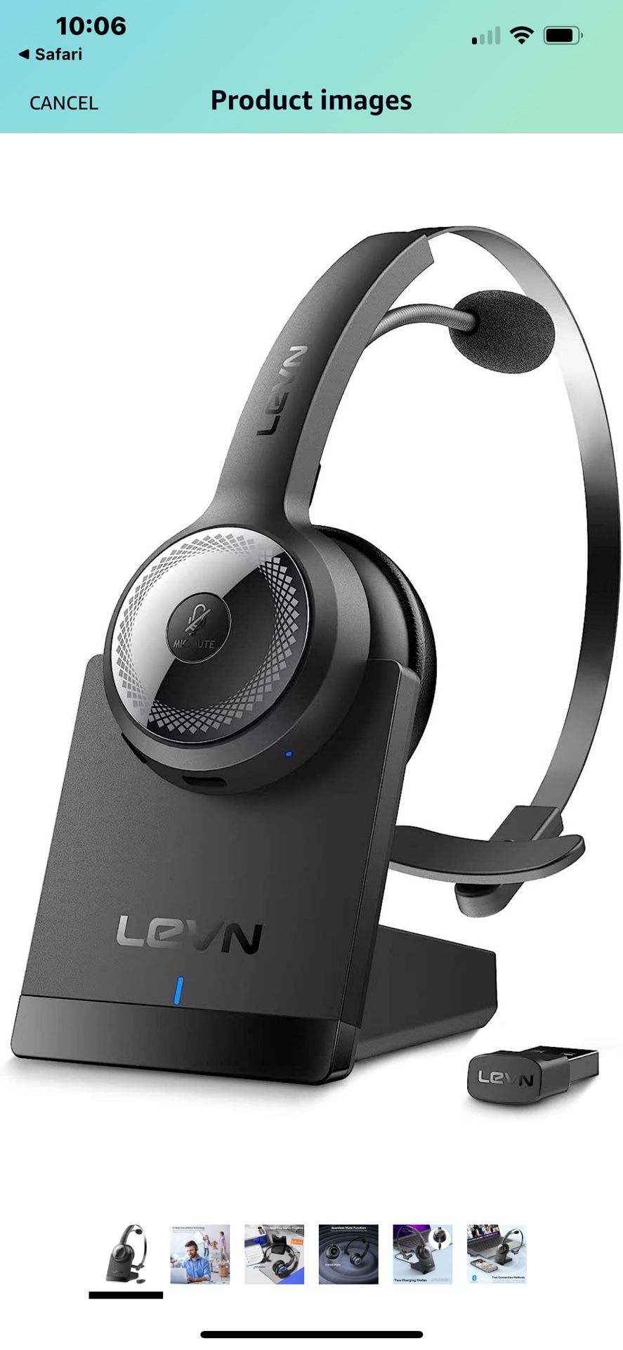 LEVN Bluetooth 5.0 Headset, Wireless Headset with Microphone (AI Noise Cancelling), 35Hrs Bluetooth Headphones with USB Dongle for PC, Suitable for Re,New Products : American Fashion Style Bags On Sale